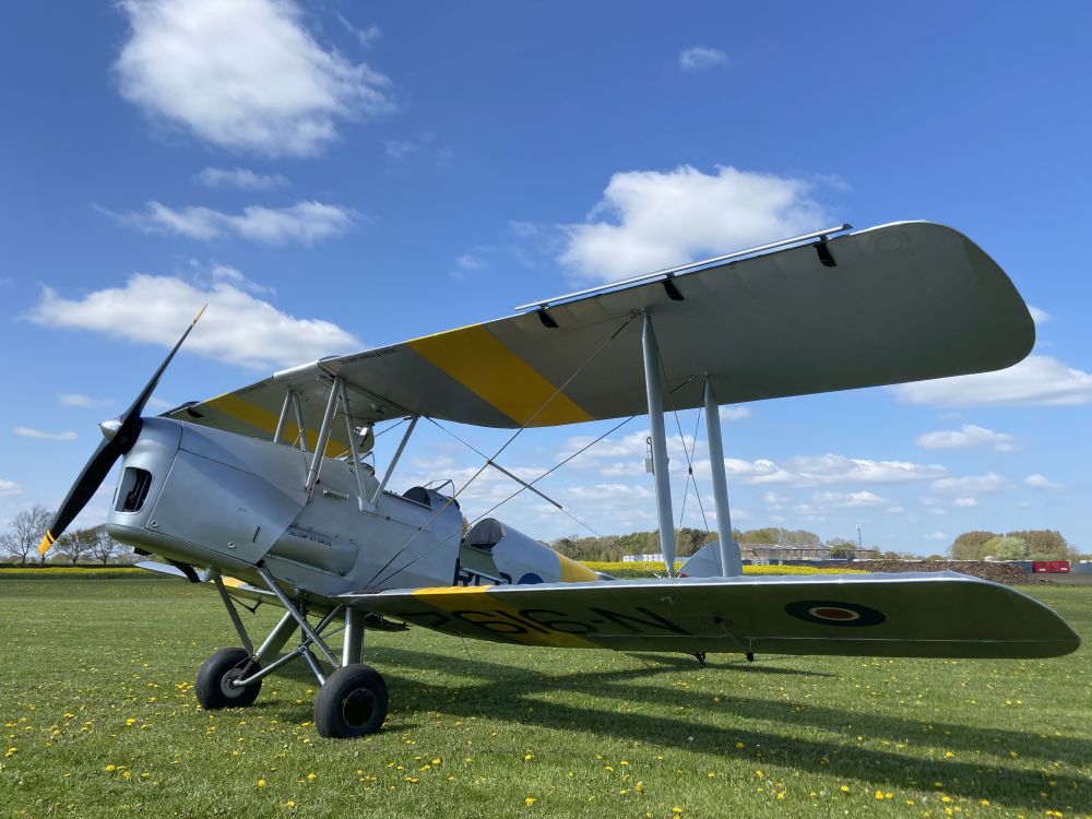 1939 De Havilland DH82A Tiger Moth Military Aircraft For Sale (G-DHZF) From Tecnica Services Ltd On AvPay aircraft exterior front left