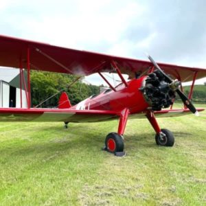 1942 Boeing Stearman for sale by Flightline Aviation in the UK. View from the right-min