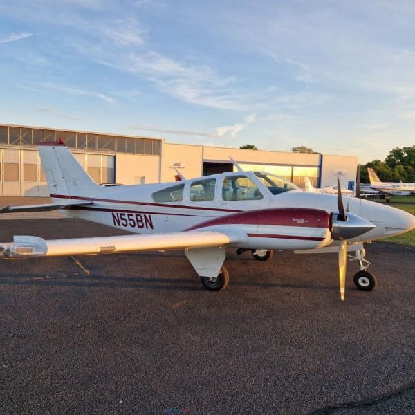 1973 Beechcraft Barron 55 Multi Engine Piston Aircraft For Sale grounded right side front