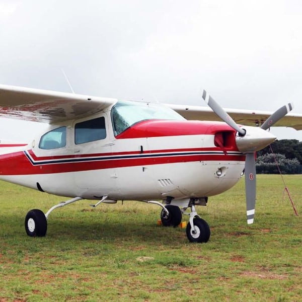 1975 Cessna 210L stationary front view of nose
