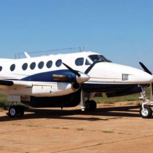 1977 Beechcraft King Air 200 Turboprop Aircraft For Sale stationary front right wing propeller