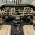 1979 Beechcraft King Air C90 turboprop airplane for sale on AvPay by Jetron. Flight deck