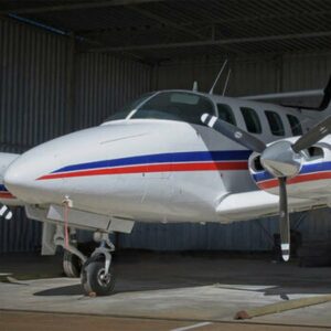 1981 Cessna T303 Crusader Multi Engine Piston Airplane For Sale on AvPay by United Aircraft Sales. Parked in the hangar