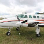 1982 Cessna T303 Crusader Multi Engine Piston Aircraft For Sale From AT Aviation on AvPay front left of aircraft engine exposed
