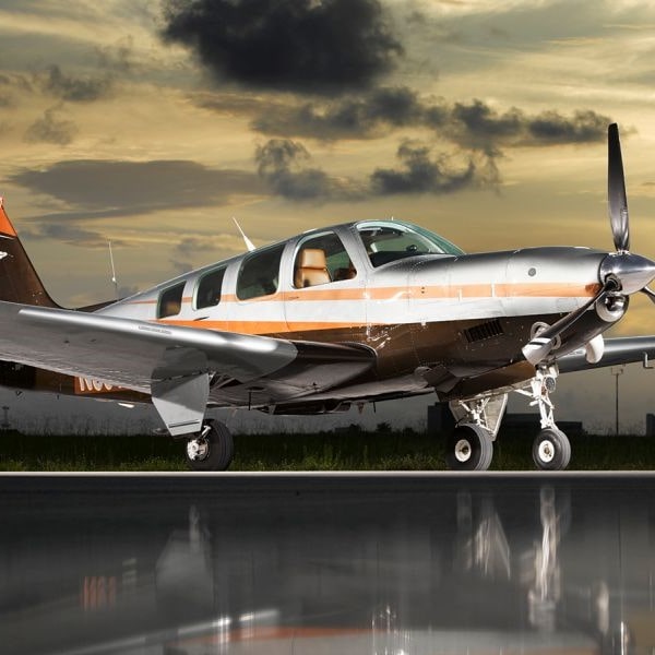1997 Beechcraft A36 Bonanza Turboprop Aircraft For Sale front view nose propeller