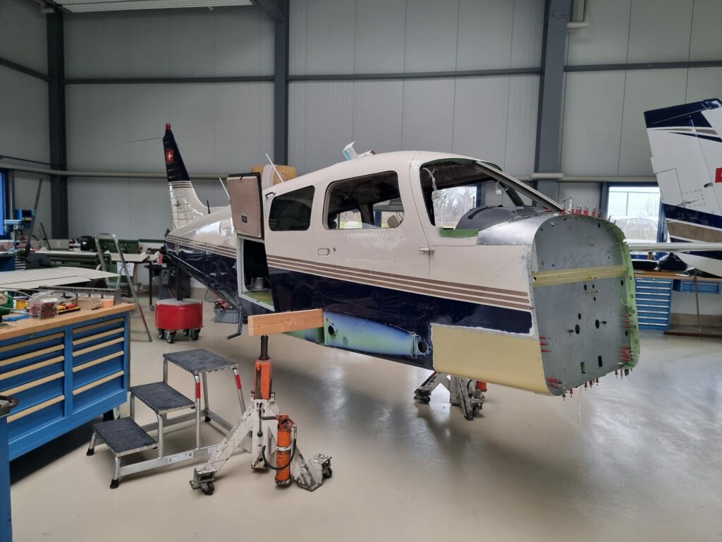 2000 Piper PA28 181 Archer III Single Engine Piston Aircraft Project For Sale (HB-PRI) From Aeromeccanica SA On AvPay aircraft exterior fuselage