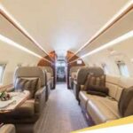 2002 Bombardier Challenger 604 private jet for sale on AvPay by Aircraft For Africa. Interior facing forward