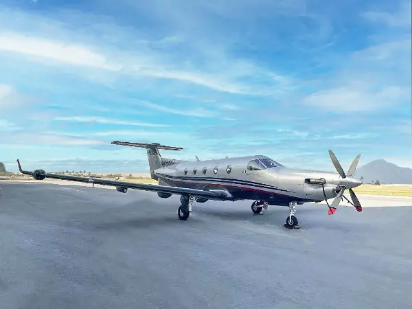 2005 Pilatus PC12 45 Turboprop Airplane For Sale on AvPay by Duncan Aviation. Parked at the airfield