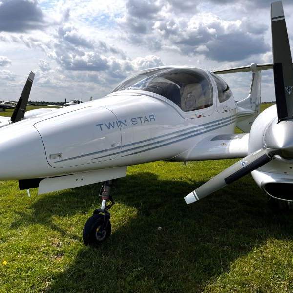 2006 Diamond DA42 Twin Star Multi Engine Piston Aircraft For Sale From Bluebird Aviation On AvPay front left of aircraft close