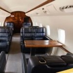 2008 Bombardier Challenger 850ER private jet for sale on AvPay by Aircraft For Africa. Interior facing rear