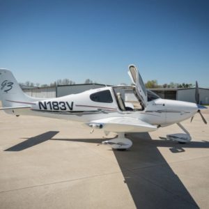 2008 CIRRUS SR22 G3 GTS for sale in Las Vegas Nevada, by Lone Mountain Aircraft. Right wing-min