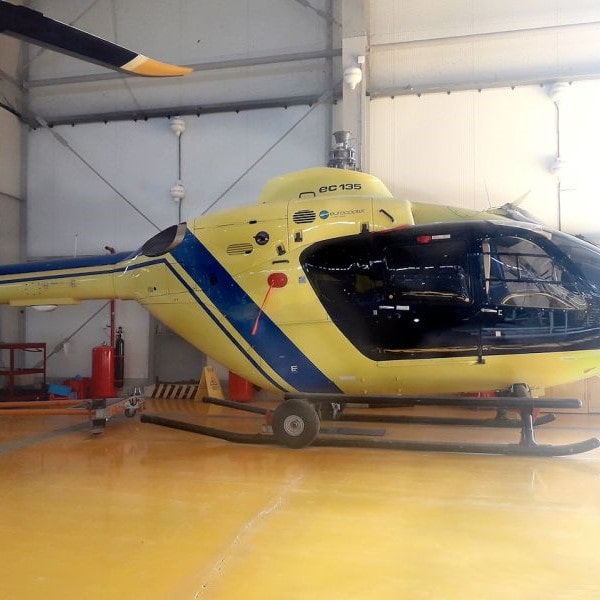 2009 Eurocopter EC135 P2+ Helicopter For Sale by Aradian Aviation in hangar