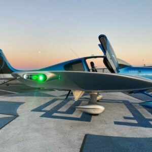 2015 Cirrus SSR22T G5 GTS Single Engine Piston Airplane For Sale on AvPay, by Lone Mountain Aircraft. Blue and Silver. Right wingtip