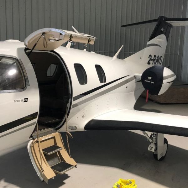 2015 Eclipse 550 private jet for sale on AvPay, by Channel Jets. Aircraft steps