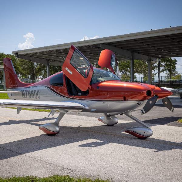 2019 Cirrus SR22T G6 GTS Single Engine Piston Aircraft For Sale front right red