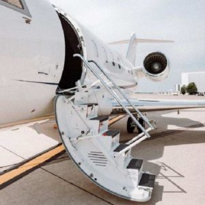 2021 Challenger 650 for sale by Avcon GmbH in Germany. Aircraft stairs