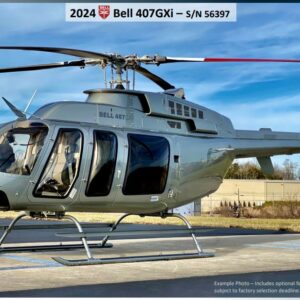 2024 Bell 407GXi Turbine Helicopter For Sale From Austin Jet Aircraft Sales On AvPay aircraft exterior on heli pad left side example photo