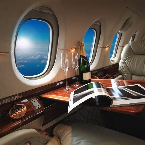 3ALPHA private jet interior window seat