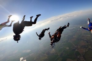 3rd May UK Parachuting FSU Weekend high above countryside
