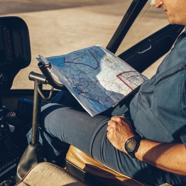 AVCON pilot reading a map