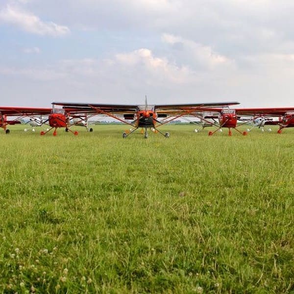 Aeropro fleet of planes in field front on