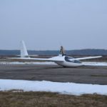 Aeros AC21 Glider taking off from runway