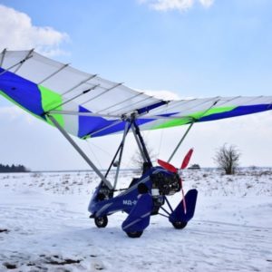 Aeros Still TL Wing on trike in snow