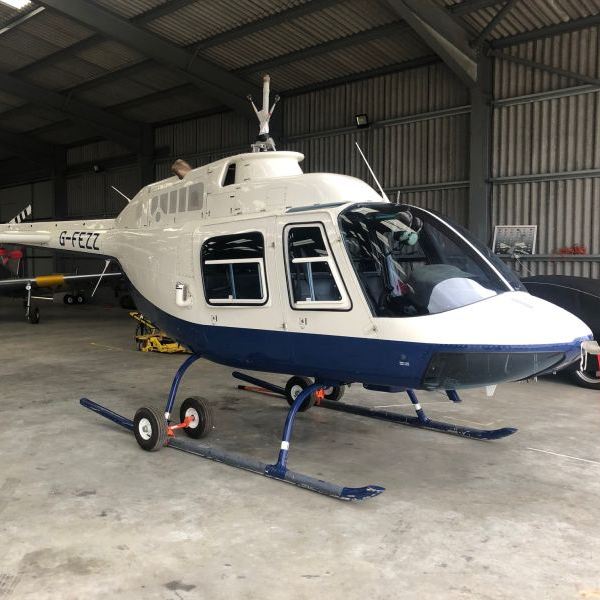Agusta AB206B Jetranger II for sale on AvPay by Europlane Sales. Parked in the hangar
