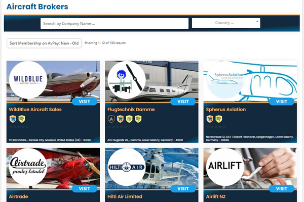 Aircraft Brokers Directory on AvPay