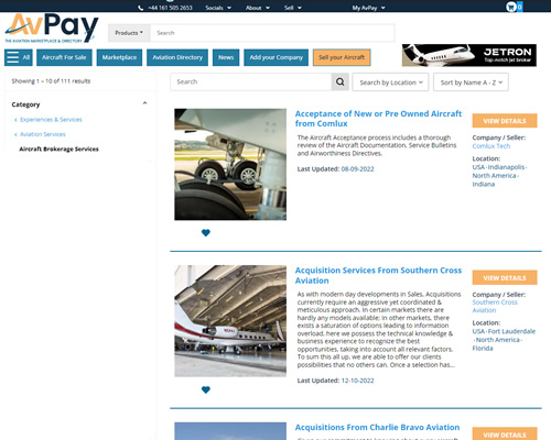 Aircraft Broker Services on AvPay