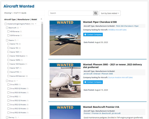 Wanted Aircraft on AvPay