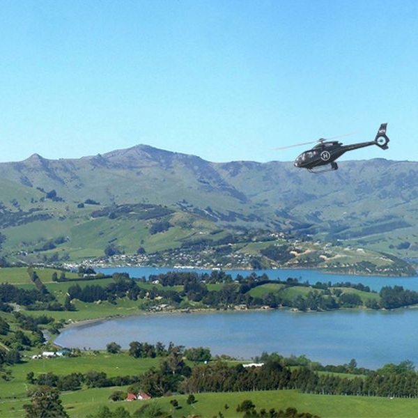 Akaroa & Banks Peninsula Scenic Flight From Christchurch Helicopters helicopter in flight