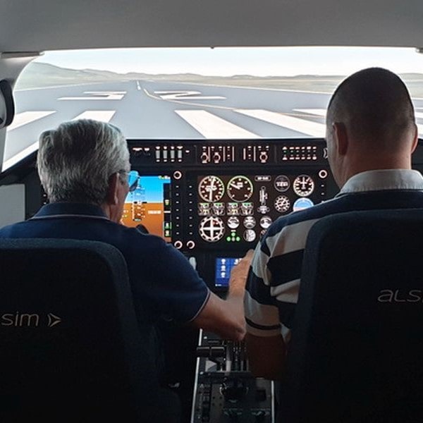 Alsim AL250 FNPT II Glass Cockpit at Maribor Airport in Slovenia
