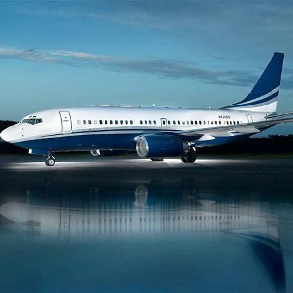 Aradian Aviation blue and white side on left wing