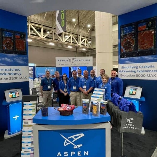 Aspen Avionics stand at trade show