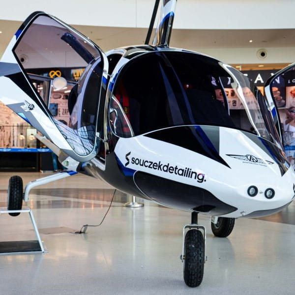 Aviation Artur Trendak gyrocopter at exhibition