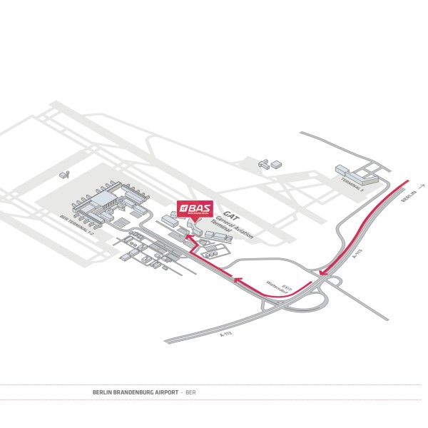 Berlin Aviation Service map of airport
