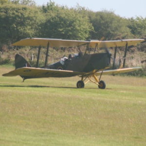 Bodmin Airfield Tiger Moth landing