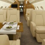 Bombardier Global 6000 Ultra Long Range Jet Aircraft For Charter From Gestair on AvPay aircraft interior seating during dining