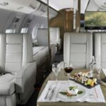 Bombardier Global Express Ultra Long Range Jet Aircraft For Charter From Gestair on AvPay aircraft interior seating during dining