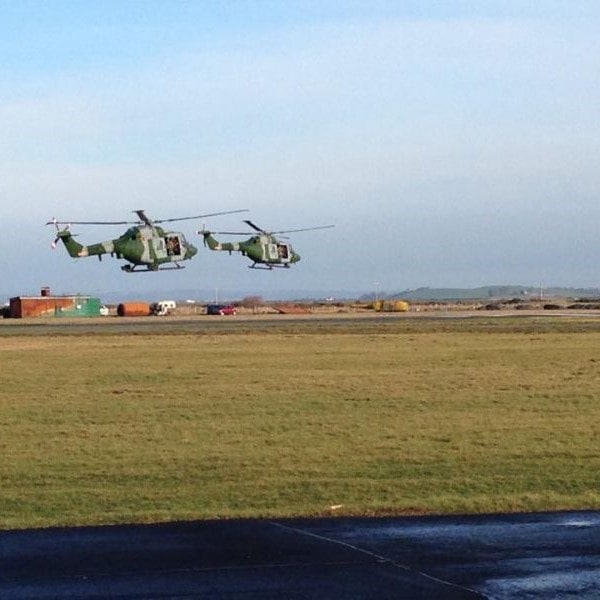 Caernarfon Airport Lynx Helicopteres Departing