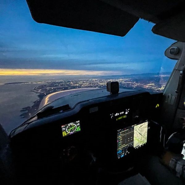 California Aviation Services Gallery Image. Flying at night