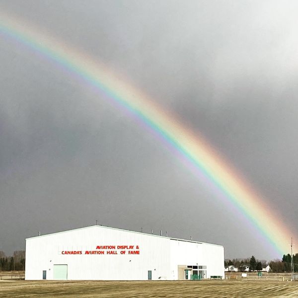 Canadas Aviation Hall of Fame rainbow over museum