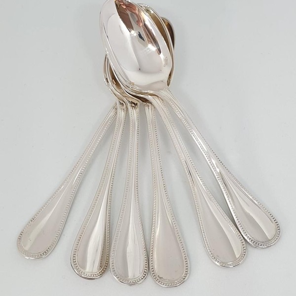 Christofle Perles Espresso Spoon 6x Tonge From Cabin.Service On AvPay
