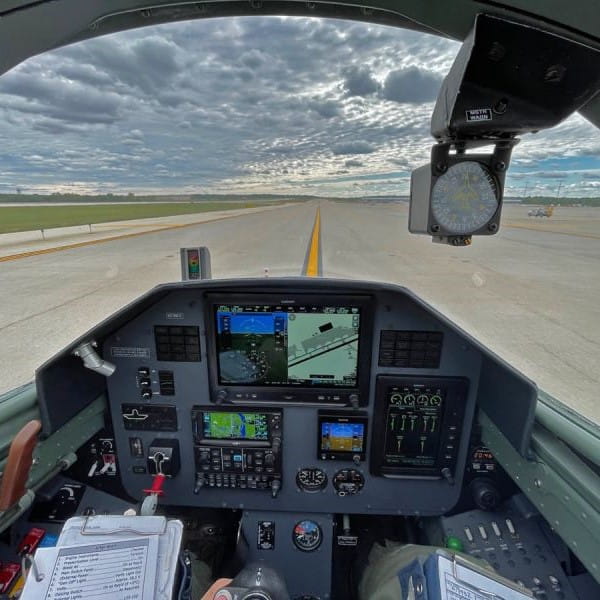 Code 1 Aviation view from cockpit console and instruments