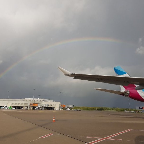 Cologne Aviation Services rainbow at airport