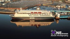 DFDS King Seaways Ferry Drone Stock Image For Sale