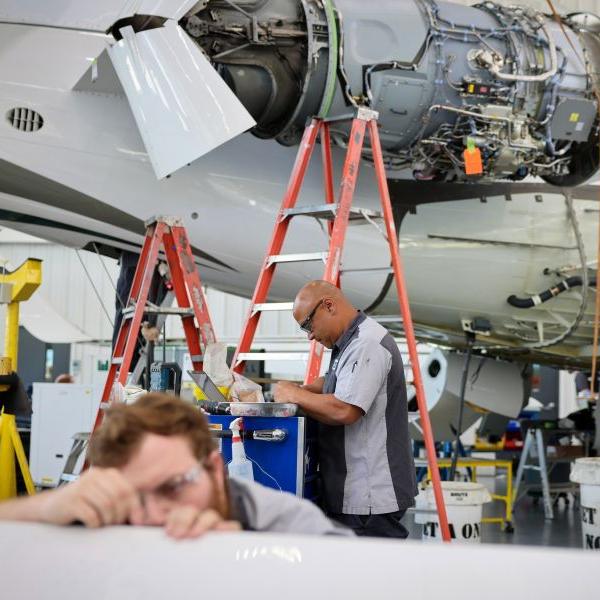 Duncan Aviation Aircraft Maintenance on AvPay inside hangar