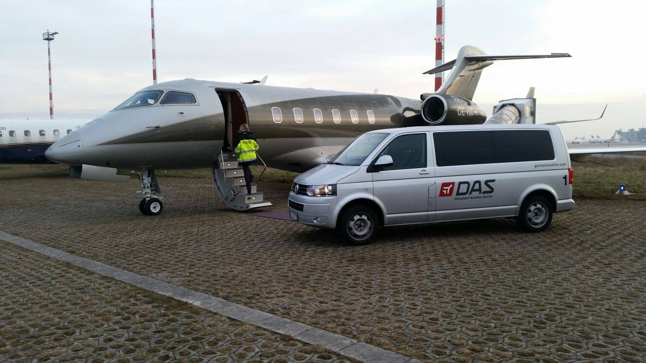 Dusseldorf Aviation Services van by jet
