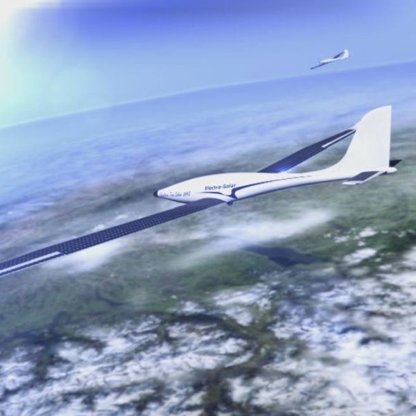 Elektra Solar plane above the earth